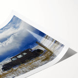 Extra large wall art featuring line art flowers in black and white, printed on rolled canvas.