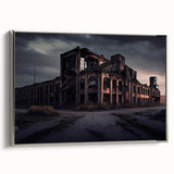 Framed canvas of a vintage-style landscape painting in black and white, ideal for bedroom wall art.