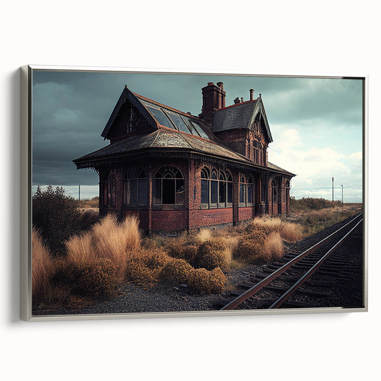 Extra large framed canvas featuring a vintage poster art of colorful, abstract architecture, ideal for living room decor.