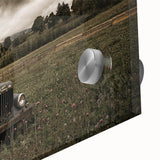 Large abstract wall art in muted earth tones on acrylic, featuring mid-century modernist design.