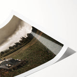 Extra large wall art featuring line art flowers in black on a white background, ideal for large living room decor.