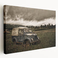 Large art on stretched canvas depicting a derelict building in muted gray tones, suitable for kitchen wall art.