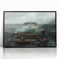 Large abstract wall art featuring a mid-century modernist design in black and grey tones on acrylic.