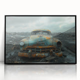Large abstract wall art featuring a mid-century modernist design in black and grey tones on acrylic.