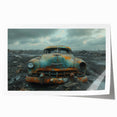 Extra large rolled print of a derelict building in muted gray tones, suitable as art wall dining room decor.