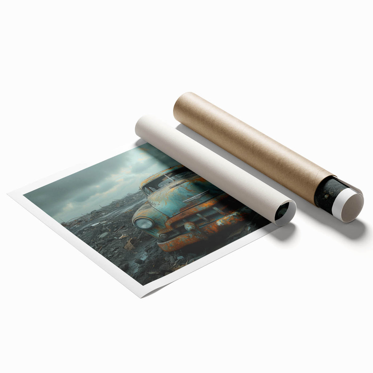 Extra large rolled print featuring a floral design in muted pastels, ideal for classy bathroom wall art.