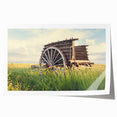 Extra large rolled print of a derelict building in muted gray tones, suitable as art wall dining room decor.