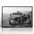 Large abstract wall art featuring geometric patterns in black and white, framed in black acrylic.