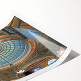 Extra large rolled print featuring line art flowers in black on white, ideal for large living room wall art.