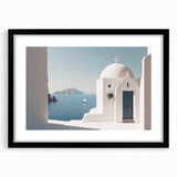 Extra large abstract art print of colorful, textured domes, framed in black, ideal for living room decor.