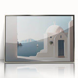 Mid-century modernist art featuring silver domes in acrylic, ideal for nursery wall art.