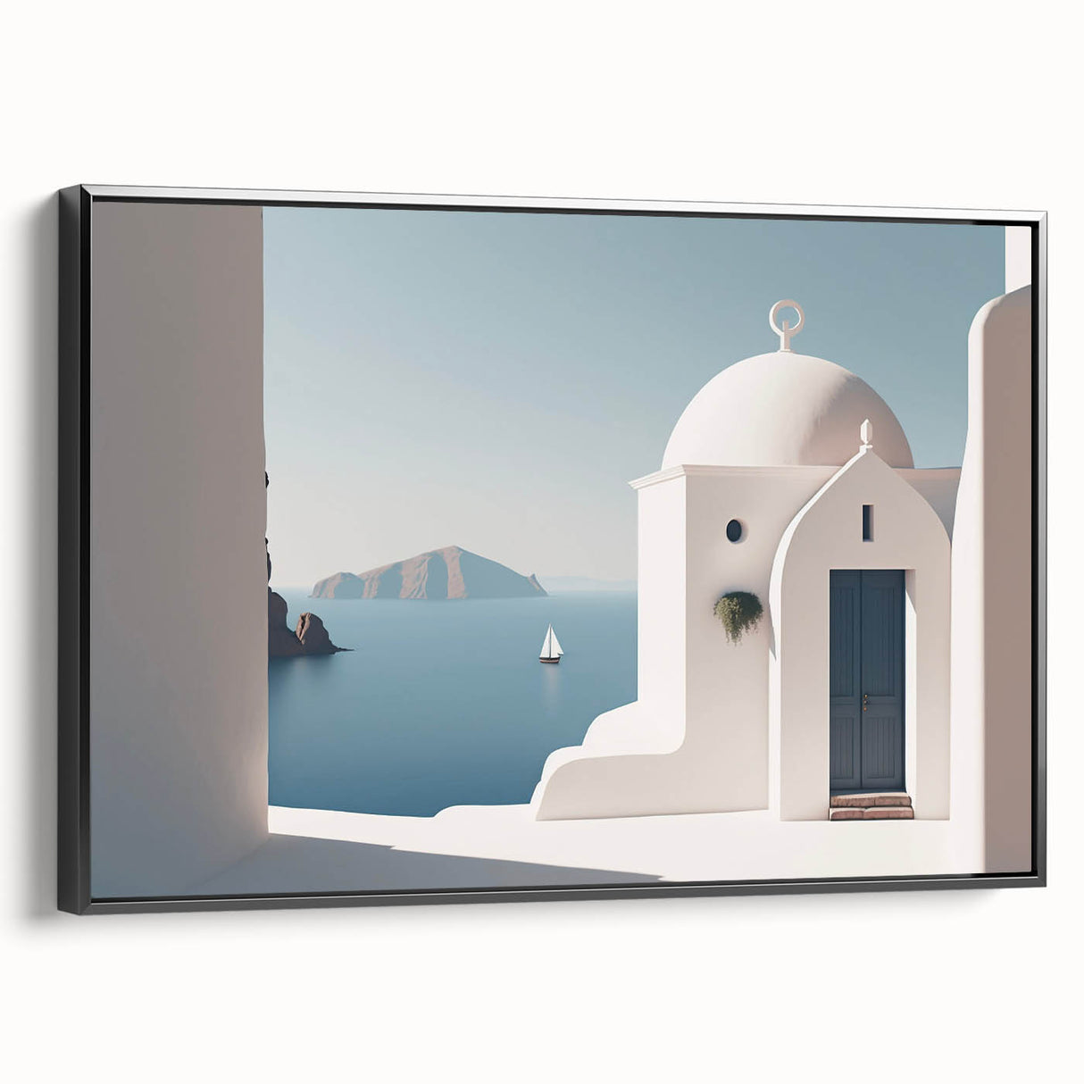Black and white vintage poster art of architectural domes on framed canvas, suitable for bedroom wall decor.