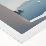 Art deco poster featuring symmetrical domes in muted gold and teal, printed on rolled canvas, suitable for dining room walls.