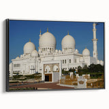 Black and white wall art featuring vintage poster art of architectural domes, framed canvas, ideal for bedroom decor.