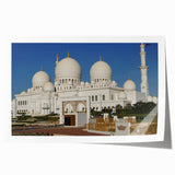 Rolled print of architectural domes in muted beige and white tones.