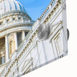 Mid-century modernist large abstract wall art of architectural domes in muted earth tones on acrylic glass.