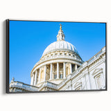 Black and white wall art featuring vintage poster art of architectural domes on framed canvas, suitable for bedroom decor.