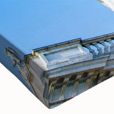 Black and white landscape art painting of architectural domes on stretched canvas, suitable for bedroom decor.