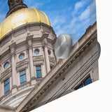 Large abstract wall art featuring mid-century modernist domes in muted earth tones on acrylic glass.