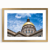 Extra large abstract art print featuring textured domes in muted gold and cream on a framed canvas.