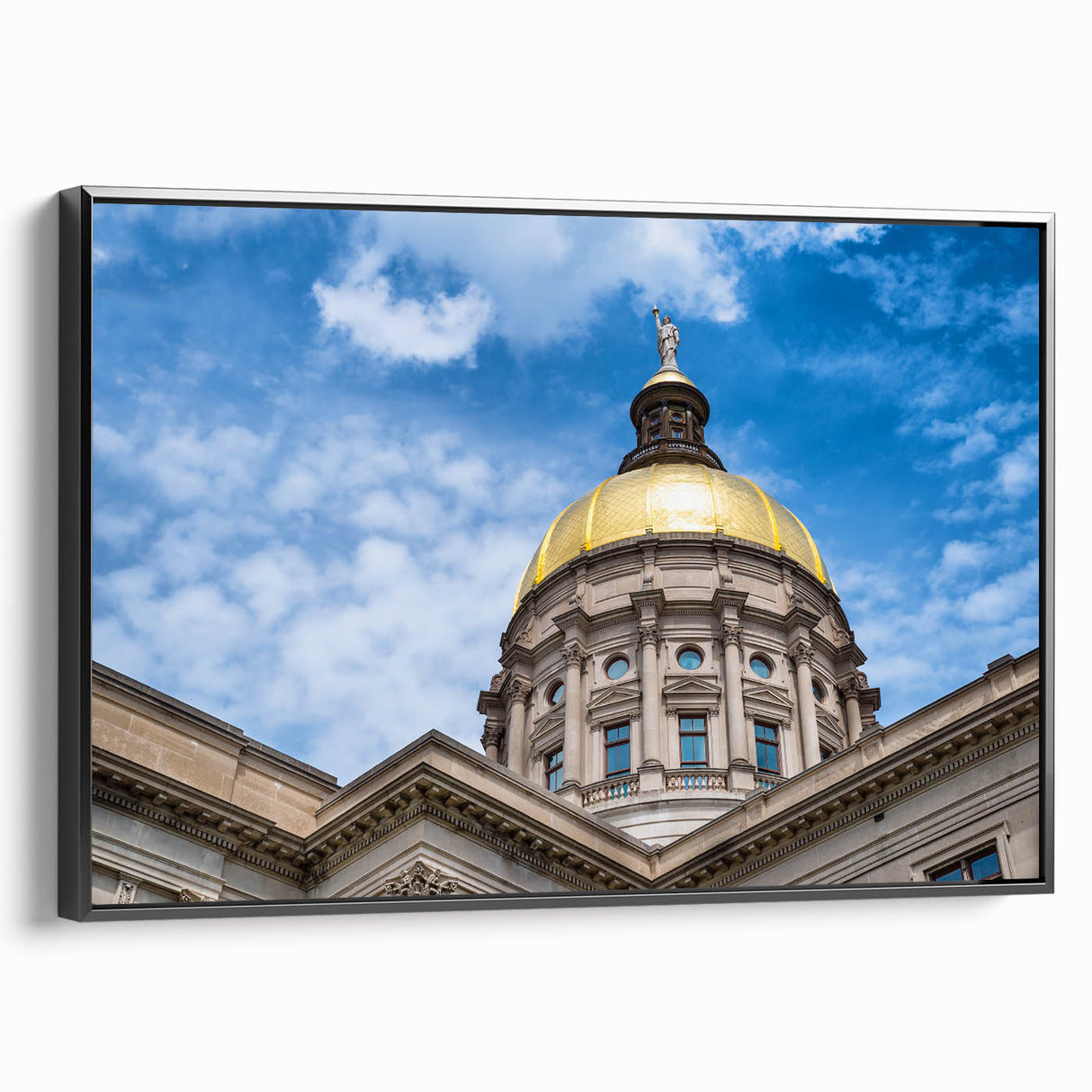 Black and white framed canvas featuring vintage poster art of architectural domes, ideal for bedroom wall decor.