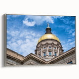 Landscape art painting featuring colorful architecture domes on a black background, framed canvas, ideal for office decor.