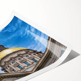 Extra large rolled print featuring line art flowers in monochrome, ideal for large living room wall art.