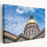 Large stretched canvas featuring a series of architectural domes in muted earth tones, suitable for kitchen wall art.