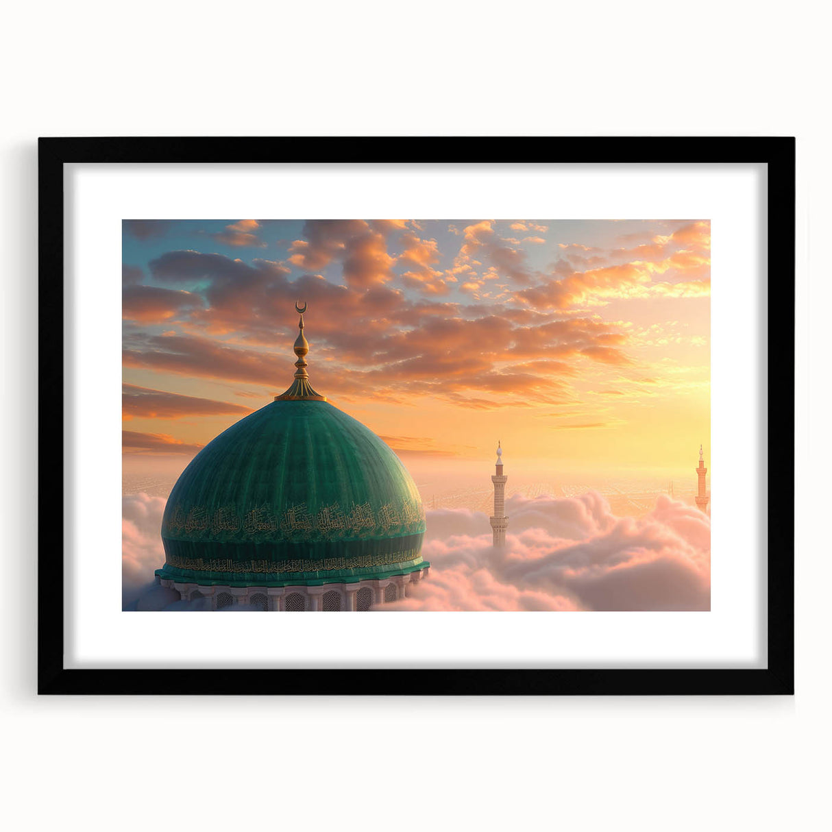 Extra large abstract art print featuring colorful, textured domes on a black framed canvas, ideal for living room decor.