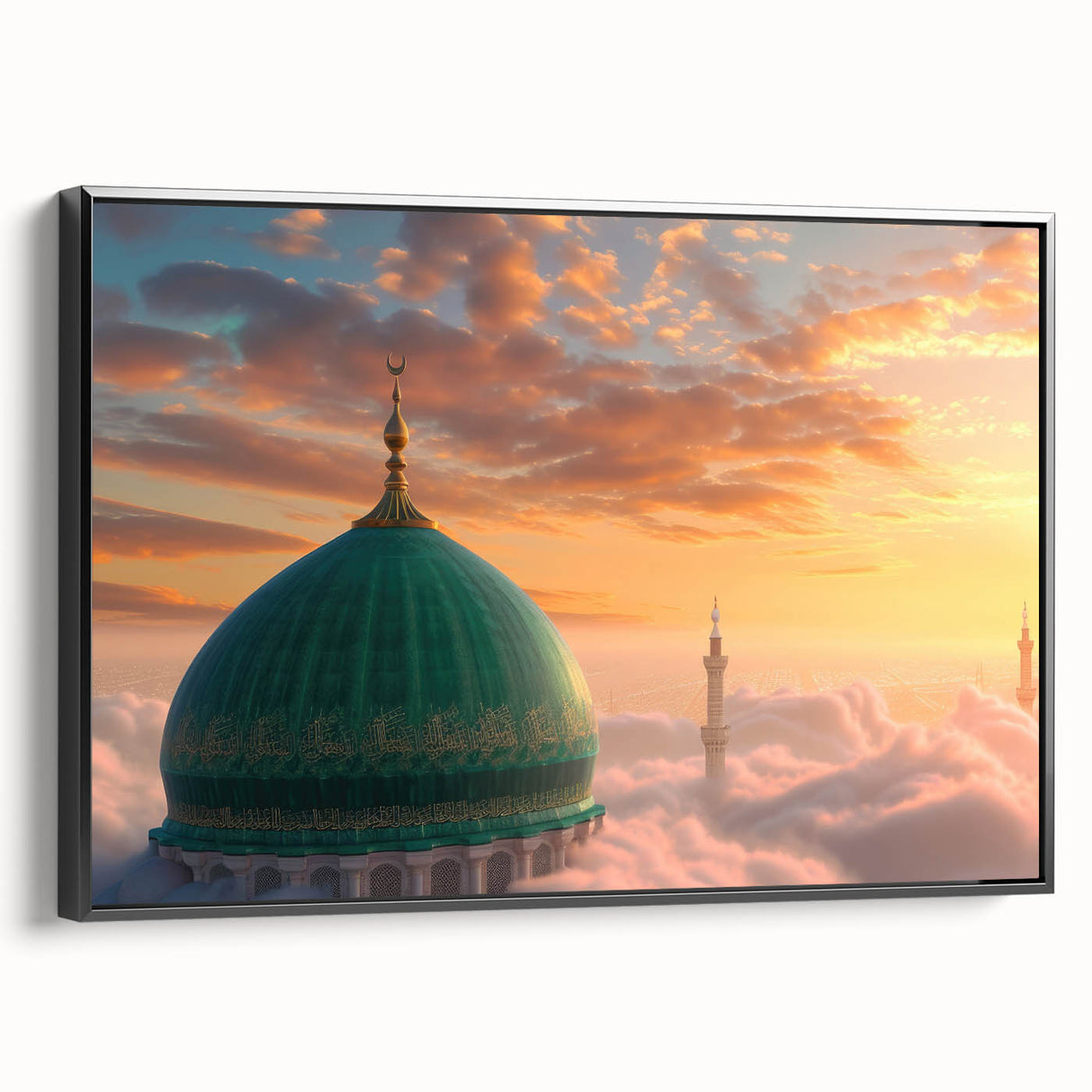Black and white vintage poster art featuring architectural domes on framed canvas, ideal for bedroom wall art.