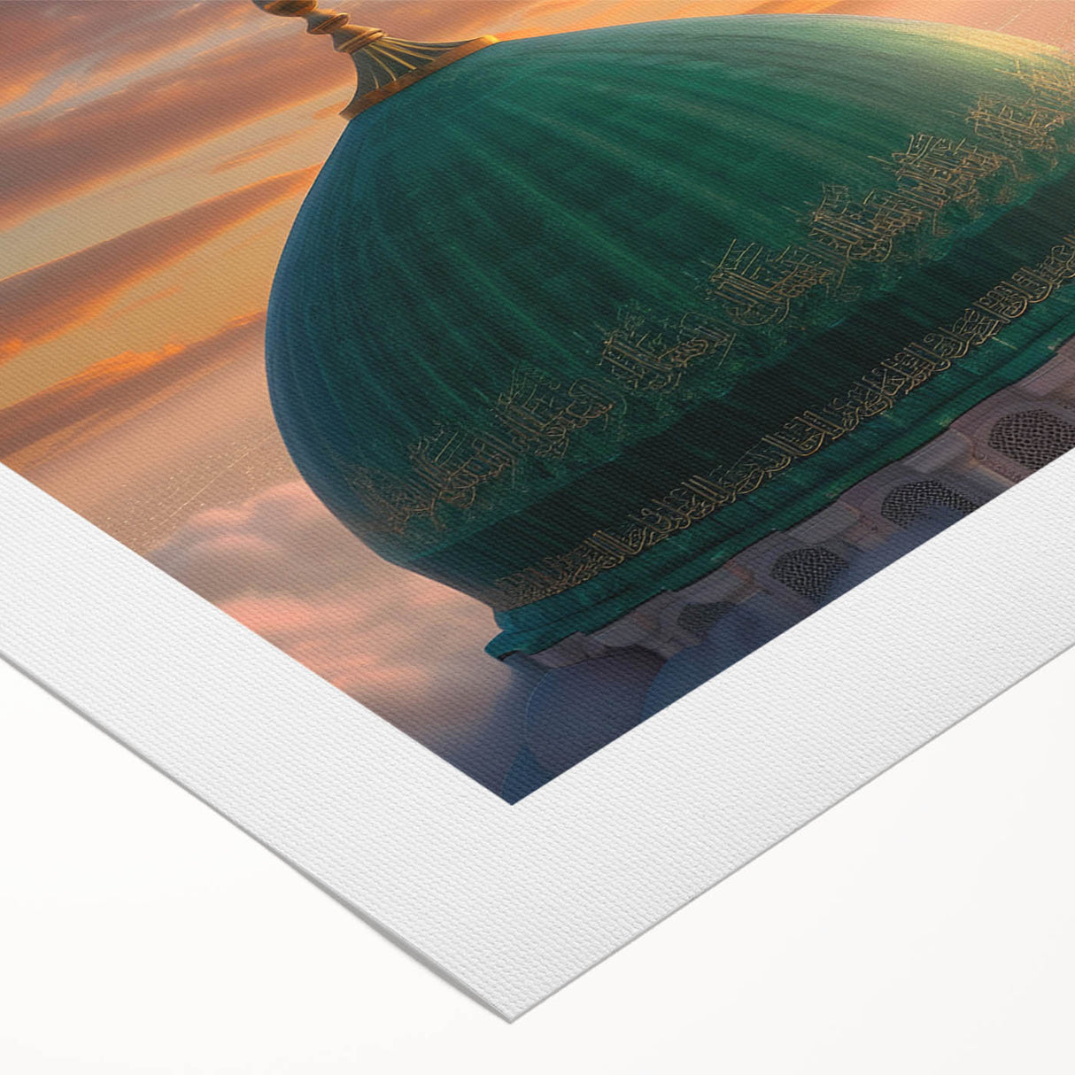 Art deco poster featuring architectural domes in muted gold and navy, printed on rolled canvas.