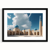 Abstract art print featuring colorful, textured domes on a large black framed canvas, suitable for living room decor.