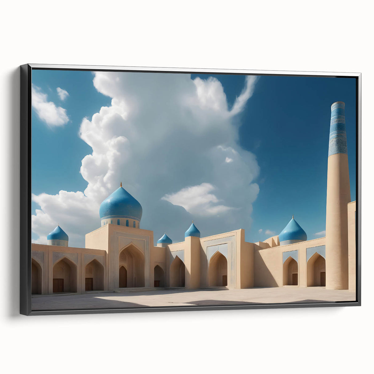 Black and white vintage poster art on framed canvas, featuring architectural domes, ideal for bedroom wall decor.