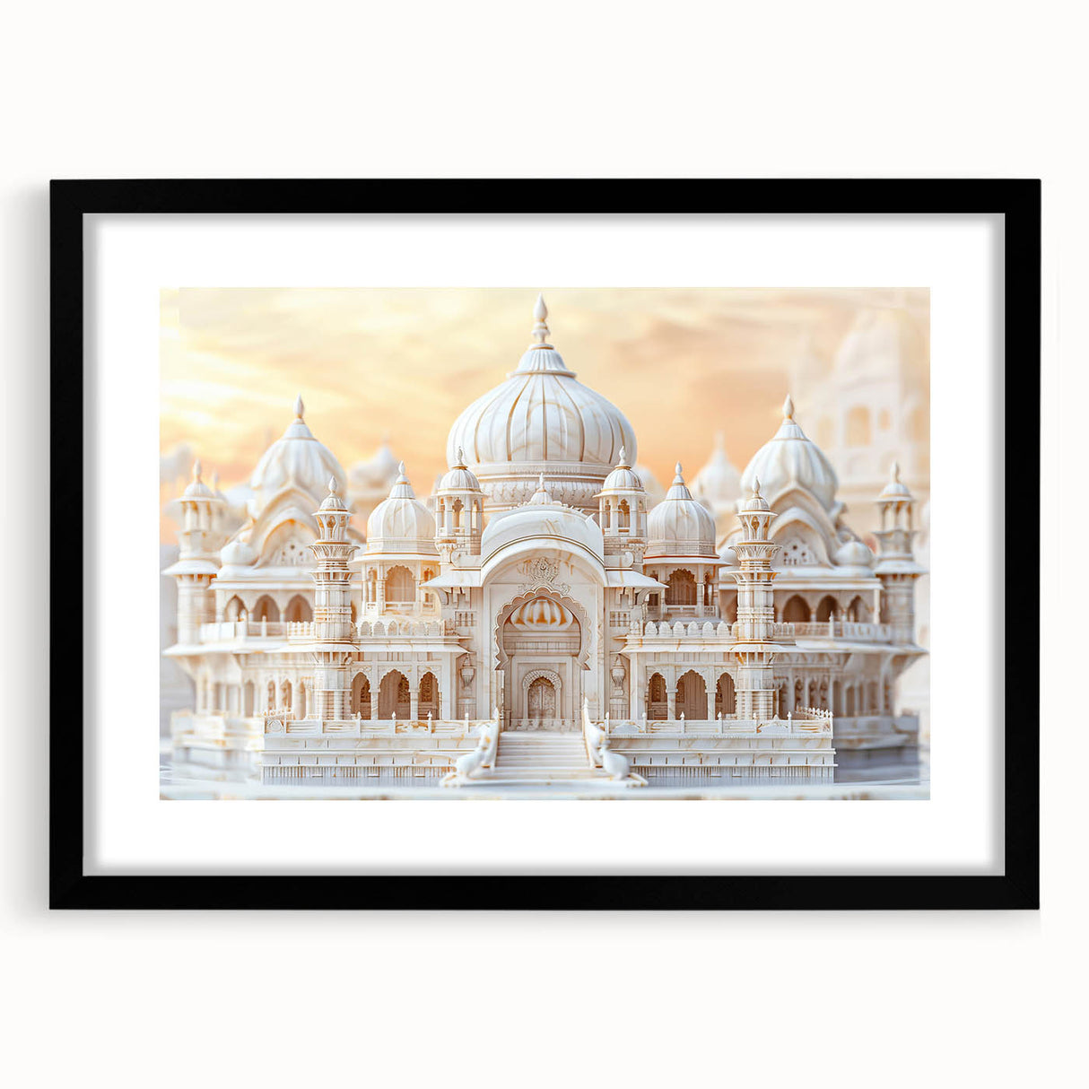 Extra large abstract art print featuring colorful, textured domes in a black frame, ideal for living room decor.