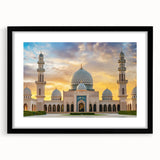 Extra large colorful abstract art print featuring textured domes design, framed in black, ideal for living room decor.