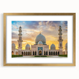 Extra large abstract art print featuring textured domes in neutral shades, framed in gold, ideal for living room decor.