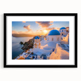 Abstract art print featuring colorful, textured domes on a large black-framed canvas, ideal for living room decor.