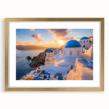 Extra large abstract art print featuring textured design of architectural domes in muted gold, framed with mat.