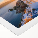 Art deco poster featuring architectural domes in muted gold and blue tones on rolled canvas.