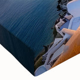 Black and white image of architectural domes on stretched canvas, ideal for bedroom wall art.