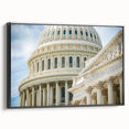 Black and white framed canvas featuring vintage poster art of architectural domes, ideal for bedroom wall decor.