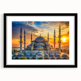 Extra large abstract art print featuring colorful, textured domes on a black framed canvas, suitable for living room decor.