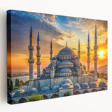 Large canvas featuring a series of architectural domes in muted earth tones, ideal for kitchen wall art.