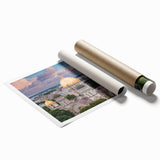 Extra large rolled print of floral art featuring muted earth tones, ideal for classy bathroom wall art.