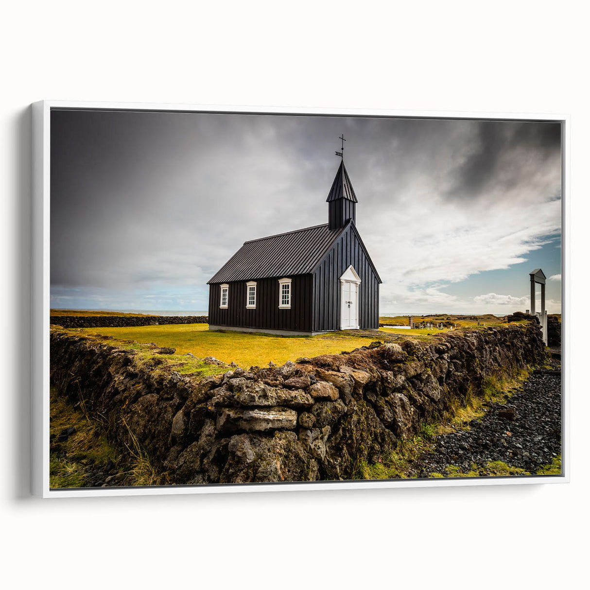 Framed canvas featuring a vintage poster art design of architectural domes in black, ideal for bedroom wall decor.
