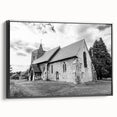 Black and white vintage poster art of architectural domes on framed canvas, ideal for bedroom wall decor.