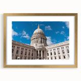 Extra large abstract art print featuring textured gold and beige domes, framed with a mat, ideal for living room decor.