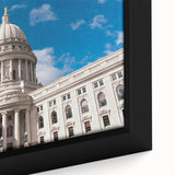 Black wall art featuring textured, colorful abstract domes on a framed canvas, ideal for living room decor.