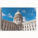 Black and white stretched canvas of architectural domes, ideal for kitchen wall art.