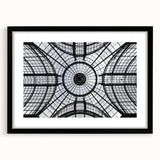 Extra large abstract art print featuring colorful, textured domes on a black framed canvas, ideal for living room decor.